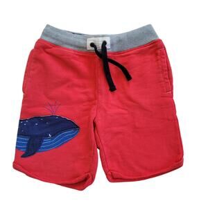 Mini Boden Whale Applique Red Shorts